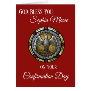 Colombe de fenêtre en verre teinté de confirmation