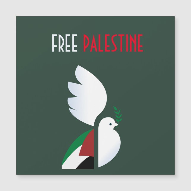 colombe de paix avec le drapeau palestinien (Devant)
