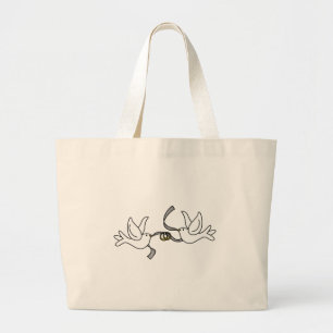 Colombes de mariage avec le sac d'anneaux