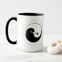 Colombes de paix d'harmonie de Yin Yang de tasse