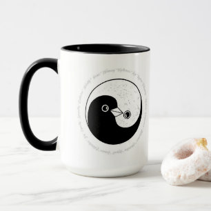 Colombes de paix d'harmonie de Yin Yang de tasse