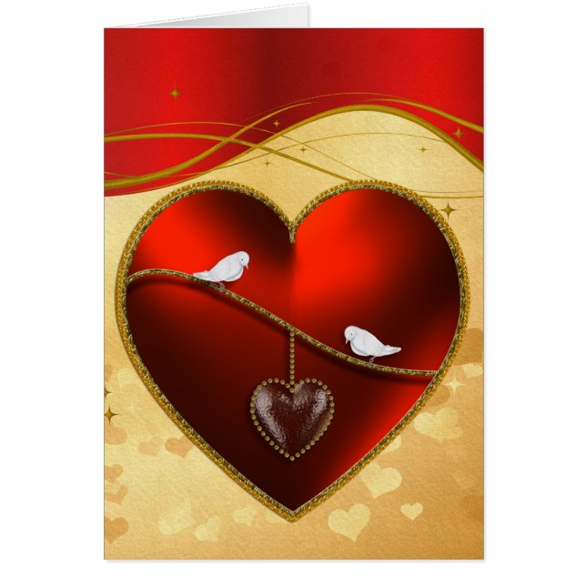 Colombes et coeur rouge rouge (Devant)