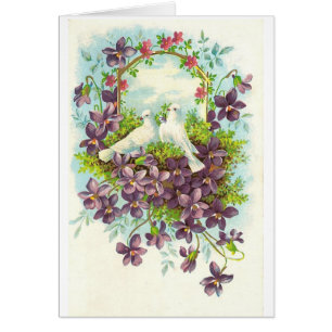 Colombes et fleurs