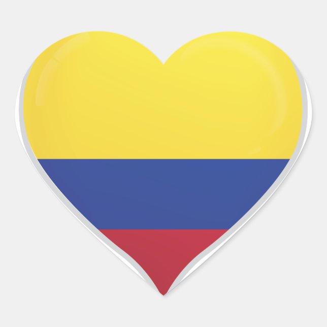 Colombie amour drapeau orgueil autocollant coeur (Devant)