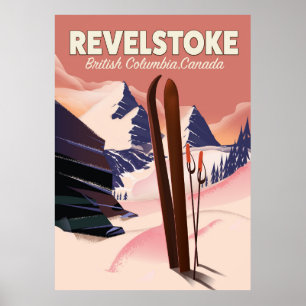 Colombie-Britannique de Revelstoke, affiche de ski