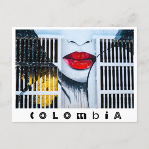 Colombie, Carthagène, Lèvres rouges, Carte postale