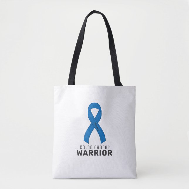 Colon Cancer Ribbon Sac fourre-tout blanc (Devant)
