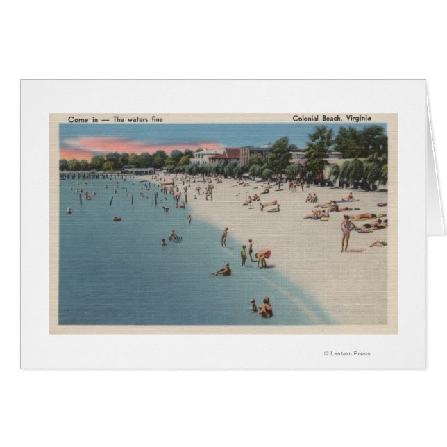 Colonial Beach, VA - Plage de soleil et de baignad (Devant horizontal)