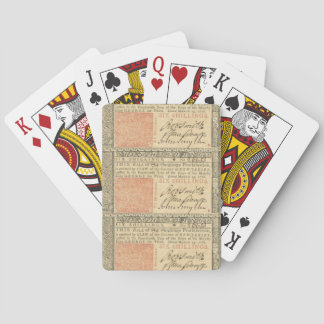 Colonial cartes de jeu de note de 1776