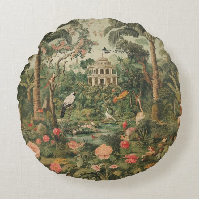 Colonial Garden Safari Daydream Round Coussin (Devant)
