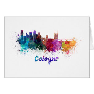 Colonie skyline in watercolor