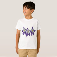 Colonne T-shirt Enfants Fleurs violettes et blanch