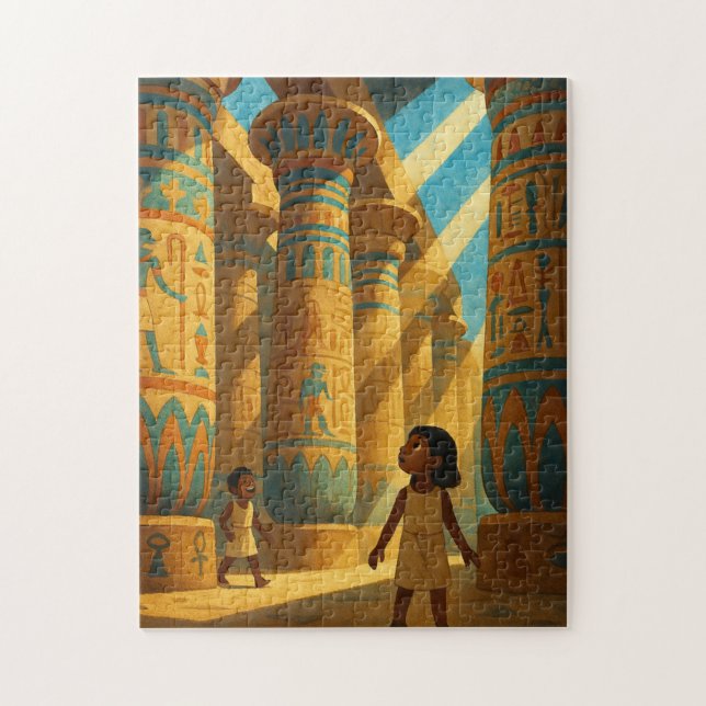Colonnes de Karnak antique Puzzle Sacré Bleu (Vertical)
