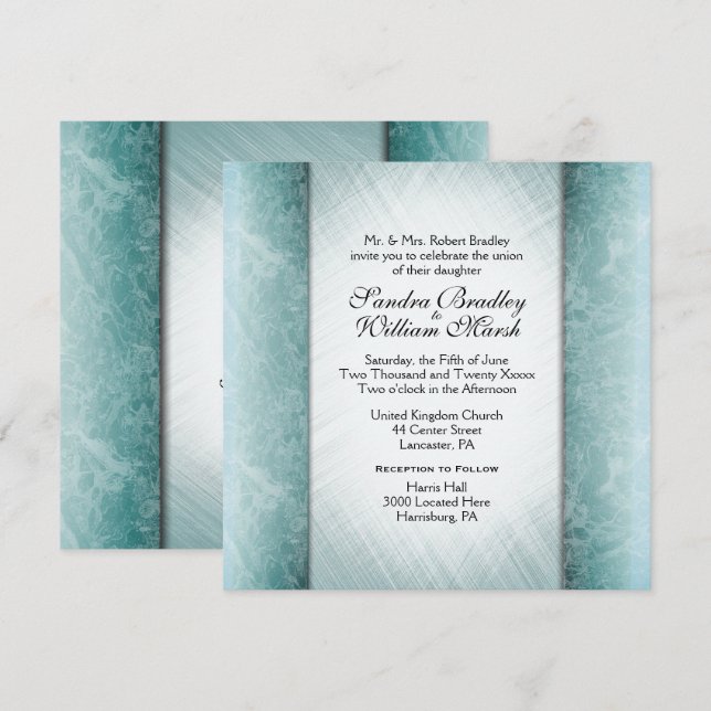 Colonnes de marbre Monnaie Mariage Invitations (Devant / Derrière)