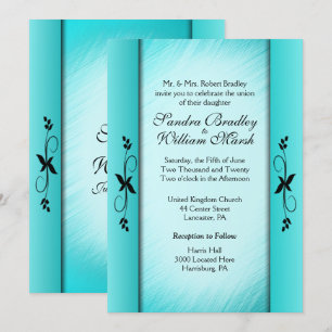 Colonnes Turquoise Blue Wedding Invitations