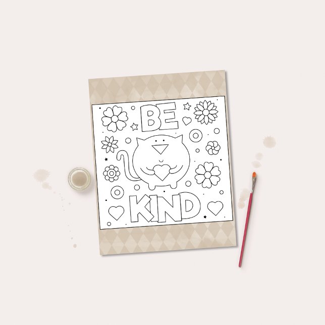 Color Me Be Kind Chat Cartes d'Activités Inspirant (Créateur téléchargé)