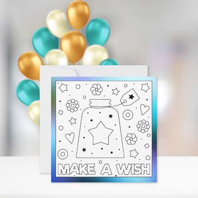 Color Me Birthday Faire un voeu | Carte d'activité (Créateur téléchargé)
