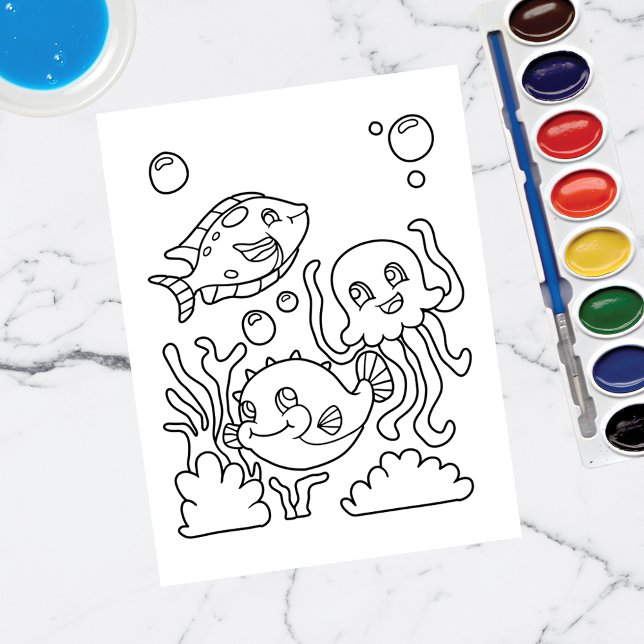 Color Me Fish & Squid | Cartes d'activités pour en (Créateur téléchargé)