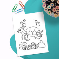 Color Me Sea Turtle | Cartes d'activités pour enfa