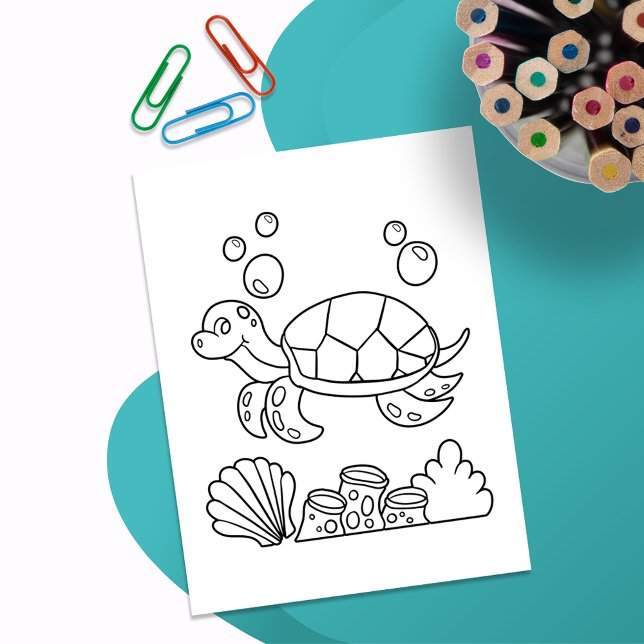 Color Me Sea Turtle | Cartes d'activités pour enfa (Créateur téléchargé)