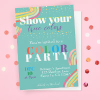 Color Party Rainbow Invitation