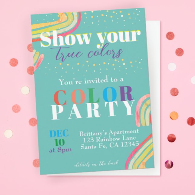 Color Party Rainbow Invitation (Créateur téléchargé)
