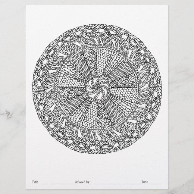 COLOR VOTRE PROPRE Page de coloriage Mandala Knit (Devant)