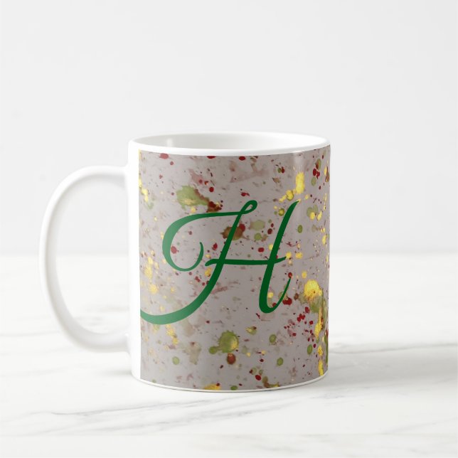 Color You Happy "H" Initial Mug  (Gauche)