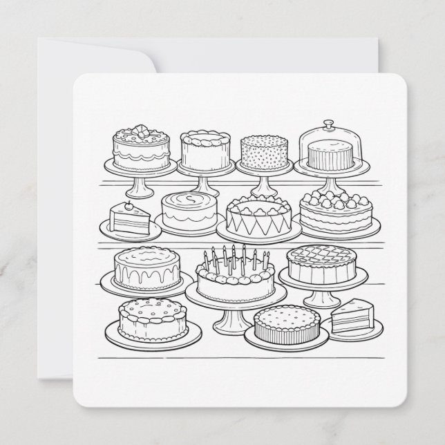 Color Your Own Happy Birthday Card (Devant)