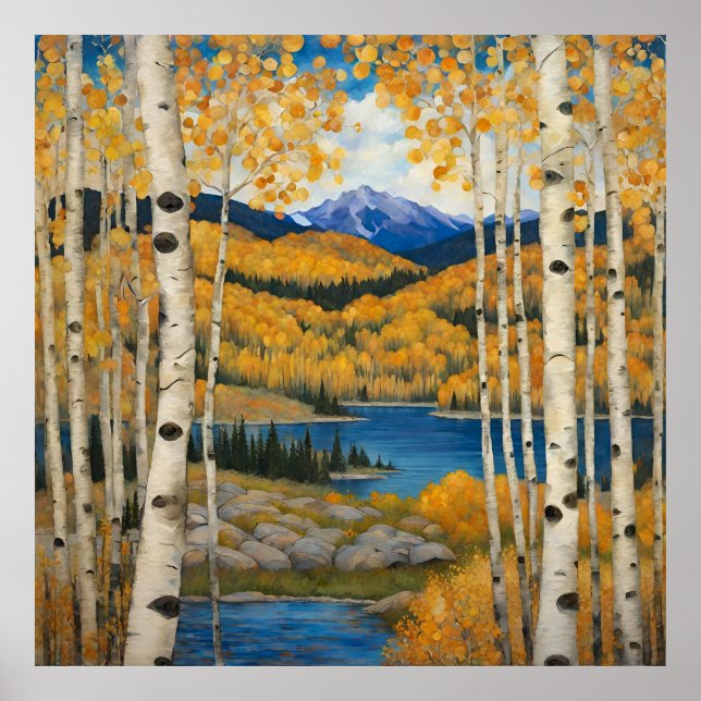 Colorado Aspens Mountain Automne Poster (Devant)