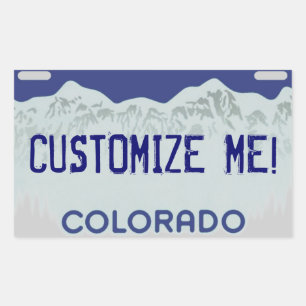 Colorado bleu personnalisable stickers plaque d'im