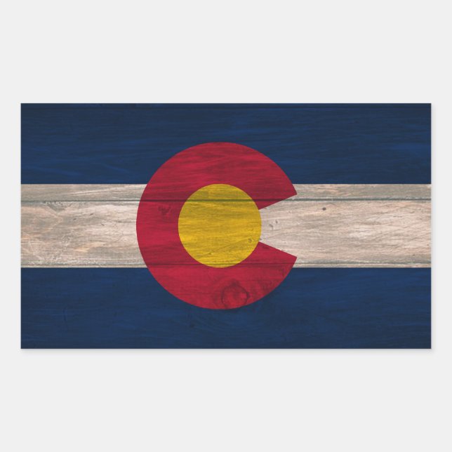 Colorado bois coloriage rectangle stickers (Devant)