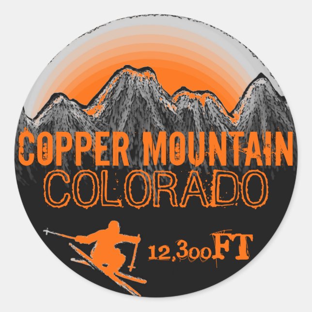 Colorado Colorado orado stickers d'art de ski oran (Devant)
