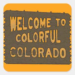 Colorado coloré signe d'accueil orange autocollant