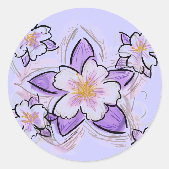 Colorado columbine fleurs stickers (Devant)