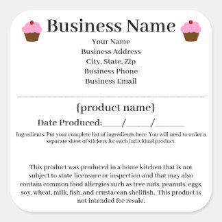 Colorado Cottage Food Law maison étiquette de boul