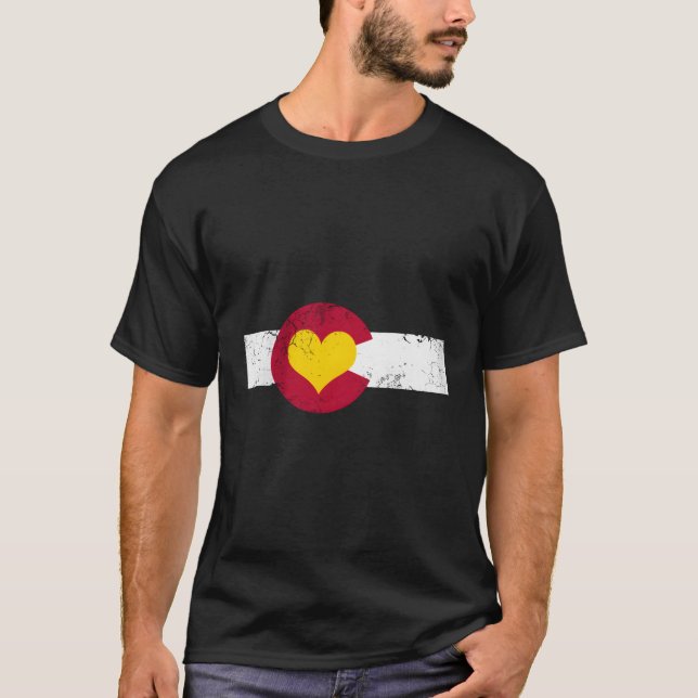 Colorado Drapeau Coeur T-shirt Amour Enfants Femme (Devant)