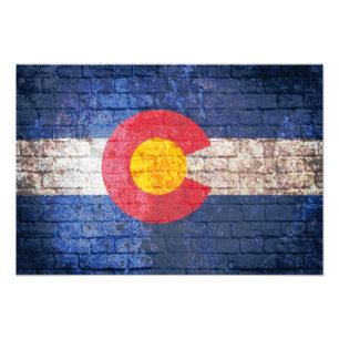 Colorado drapeau grunge mur poster