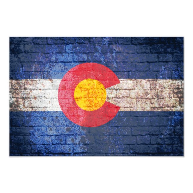 Colorado drapeau grunge mur poster (Devant)
