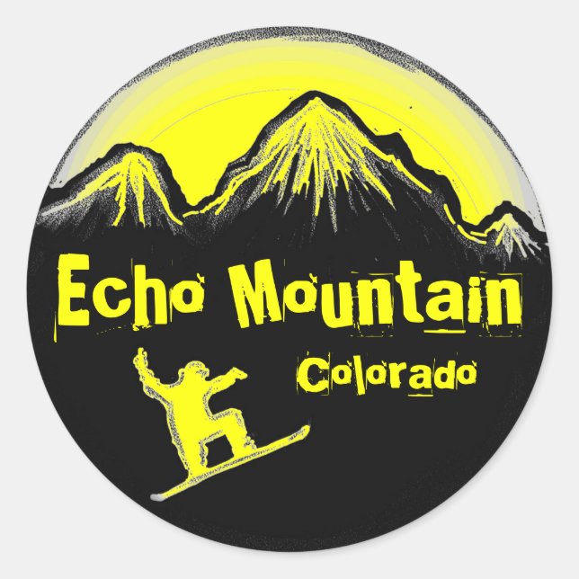 Colorado Echo Mountain stickers snowboard jaune (Devant)