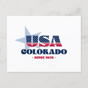 Colorado en carte postale rouge, blanche et bleue