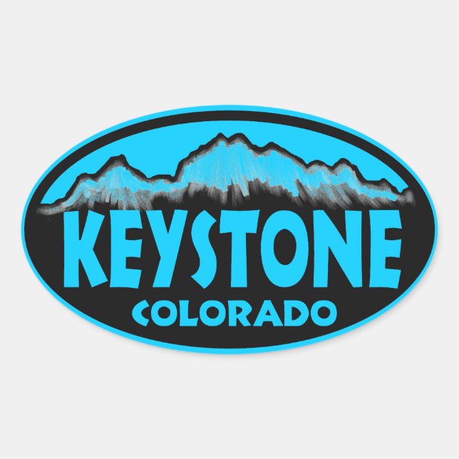 Colorado Keystone bleu ovale stickers (Devant)