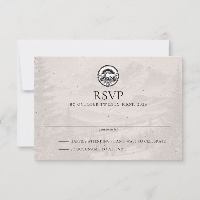 Colorado Passeport Mariage Carte RSVP (Devant)