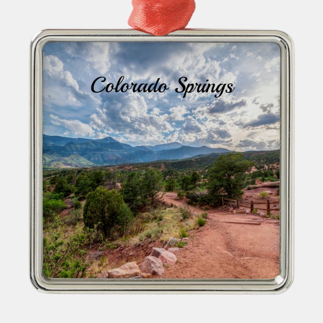 Colorado Pikes Peak Soirée Hike Carré Ornement (Devant)