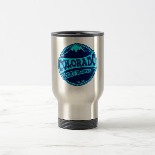 Colorado Rocky Mountains turquoise bleu tasse inox (Centre)