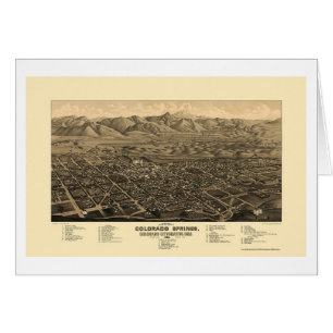 Colorado Springs, carte panoramique de Co - 1882