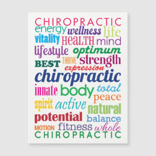 Colorant Word Collage Chiropractic Magnet