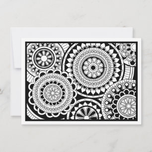 Coloration Carte postale Design moderne Mandala
