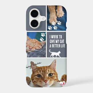 Colorblock gris Chat Photo Collage Monogramme Anim