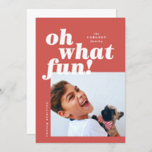 Colorblock Photo Gras Typographie Carte de Noël